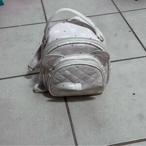 Kids‎ Beige Mini Faux Leather Backpack.